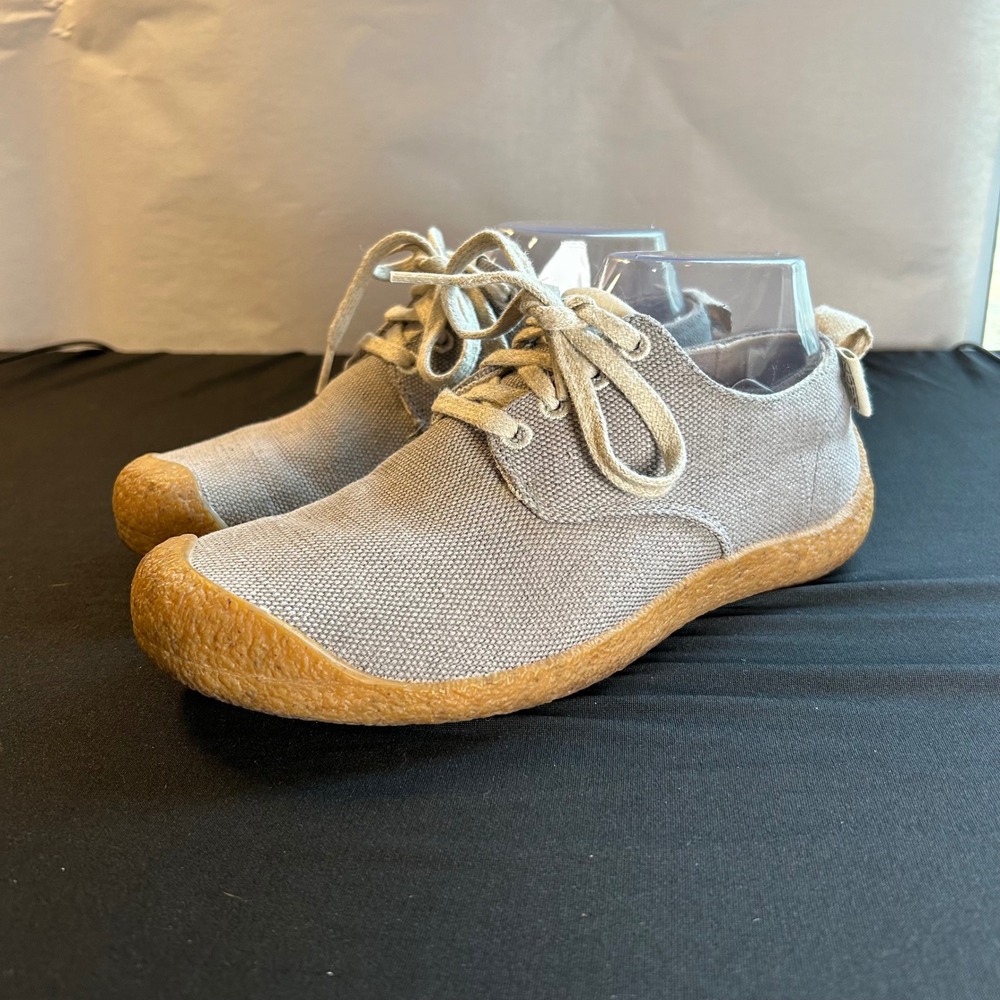 keen mosey women's 7 gray casual low height derby oxfords canvas shoes travel